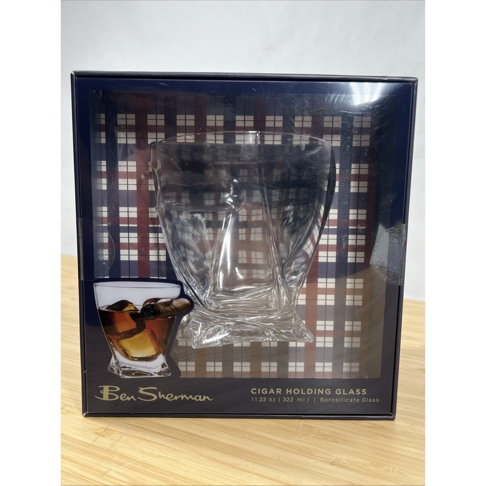 NEW Ben Sherman Cigar Holding‎ Highball Tumbler Borosilicate Glass 11-Ounces.